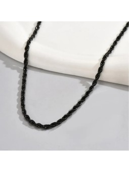 Collana da uomo in acciaio tinta unita stile hip-hop punk