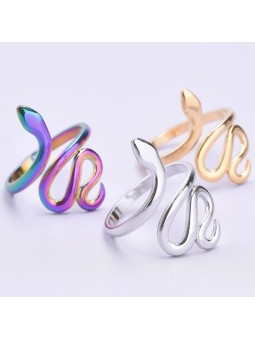 Anello serpente aperto Lady Snake in acciaio inossidabile 304