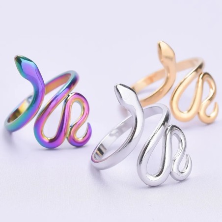 Anello serpente aperto Lady Snake in acciaio inossidabile 304