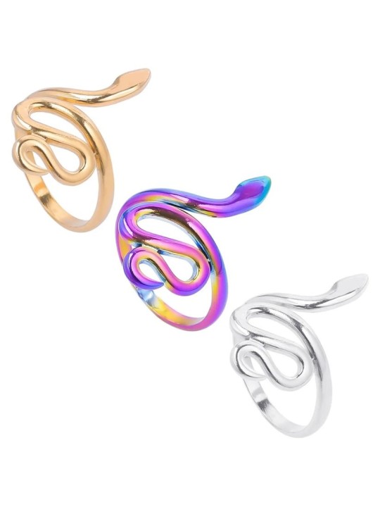 Anello serpente aperto Lady Snake in acciaio inossidabile 304