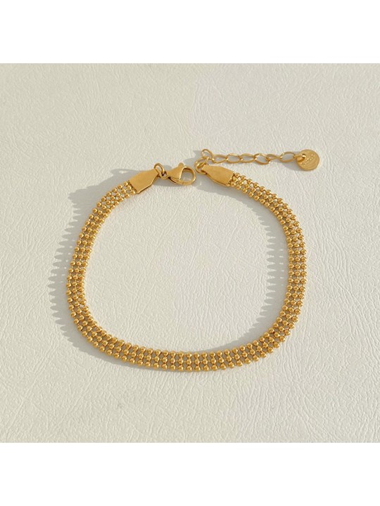 Bracciale da donna multistrato in acciaio inossidabile con perline