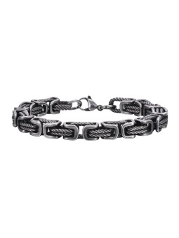 Bracciale da uomo in acciaio inossidabile 201 con motivo geometrico