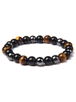 Bracciale unisex con perline in pietra naturale geometrica stile etnico