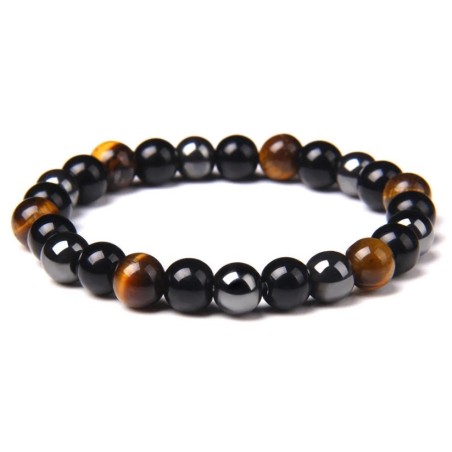 Bracciale unisex con perline in pietra naturale geometrica stile etnico