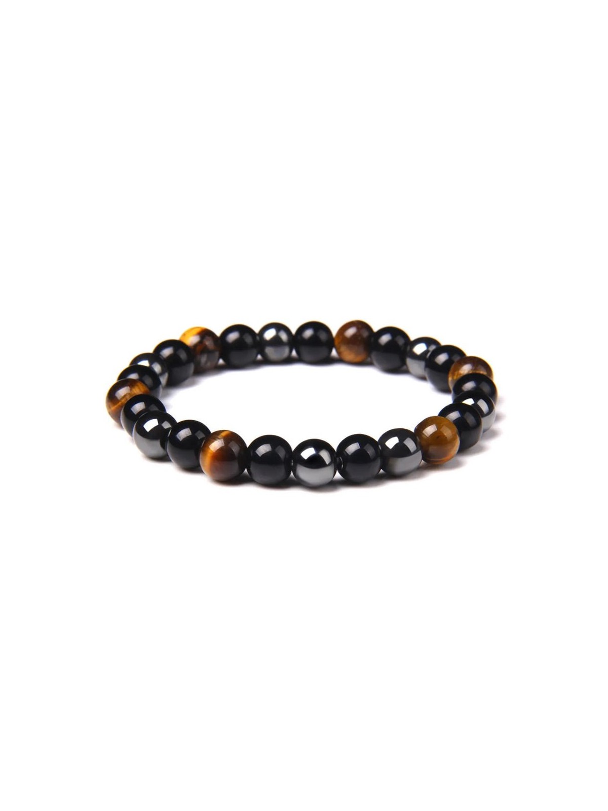 Bracciale unisex con perline in pietra naturale geometrica stile etnico