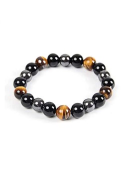 Bracciale unisex con perline in pietra naturale geometrica stile etnico