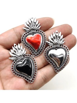 Ciondolo in lega di zinco a forma di cuore sacro