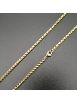 Collana con catena a maglie rotonde in acciaio al titanio stile hip-hop