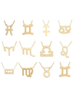 Collana da donna in lega placcata con ciondolo pendente segno zodiacale