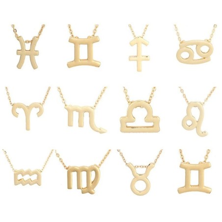 Collana da donna in lega placcata con ciondolo pendente segno zodiacale