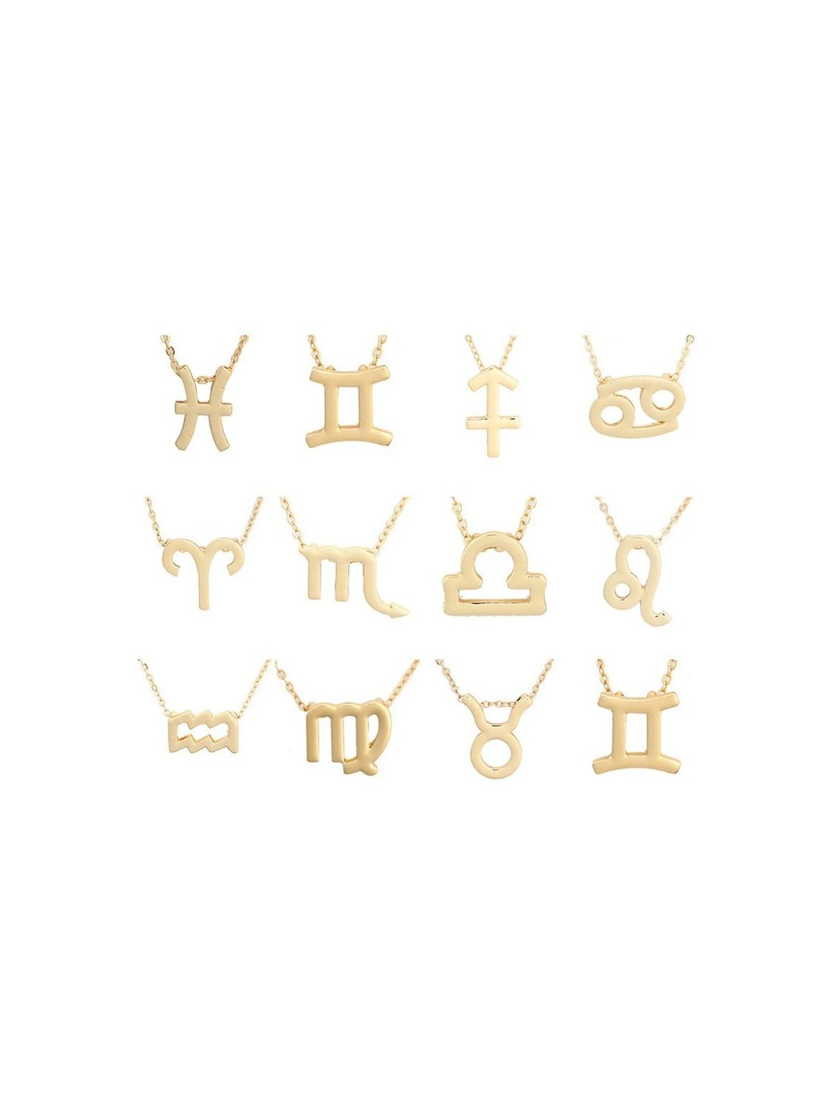 Collana da donna in lega placcata con ciondolo pendente segno zodiacale