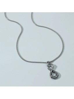 Collana da uomo in metallo con ciondolo a forma di serpente infinito