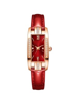 Orologio da donna al quarzo quadrante rettangolare con strass