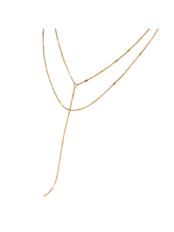Collana a Strati in Acciaio Placcato Oro 14K Stile Semplice
