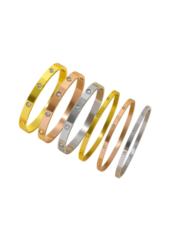 Bracciale Rigido in Acciaio al Titanio con Zirconi