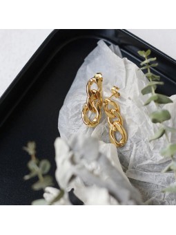 Orecchino Pendenti Stile Retrò in Acciaio al Titanio Placcati in Oro 18K