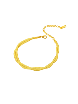 Bracciale Snake Intrecciato in Acciaio Placcato Oro 18K