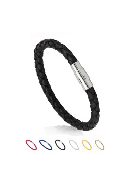 Bracciale Unisex in Corda Tinta Unita con Chiusura Magnetica