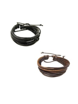 Bracciale Casual Hip-Hop da Uomo in Pelle Sintetica Tinta Unita