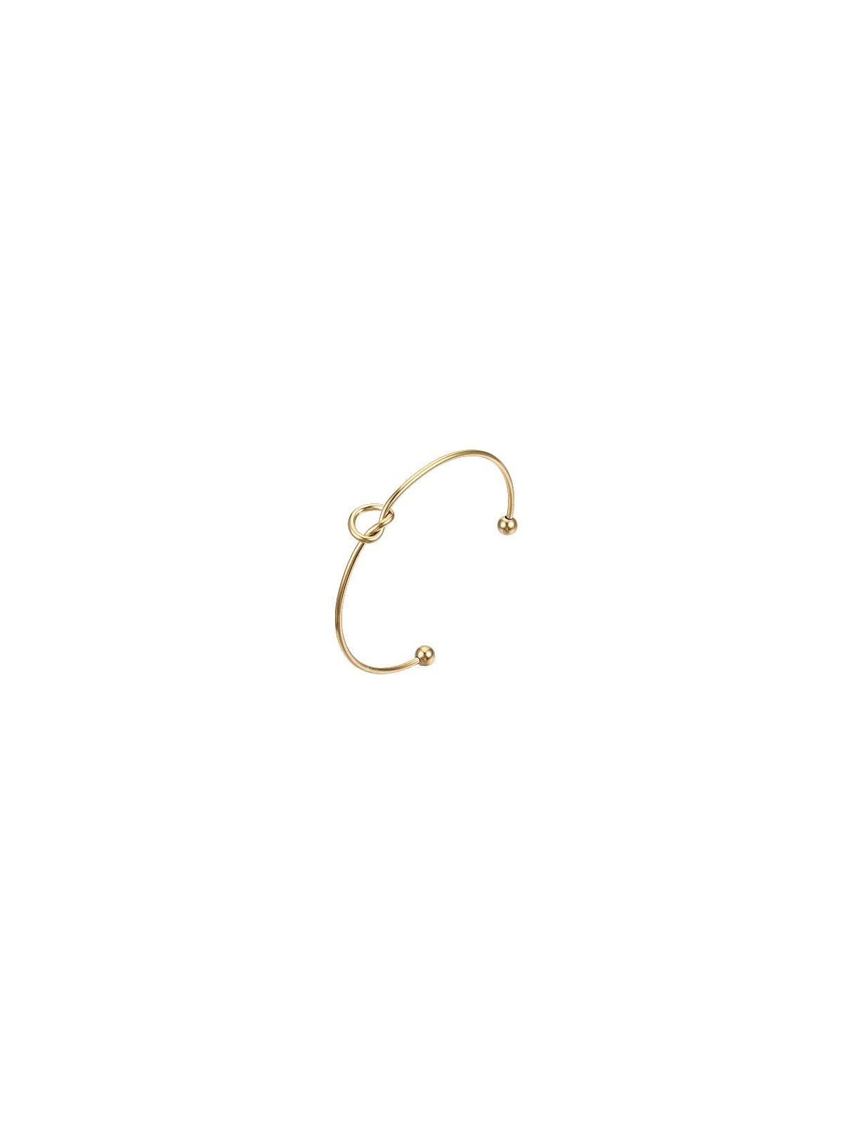 Bracciale Rigido in Metallo con Nodo Centrale e Placcatura in Oro