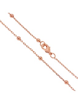 Catena Forzatina Allungata Sezione mm 1 Lunghezza Cm 80+10 e Palline mm 3.5 in Bronzo