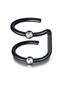 Orecchino Earcuff in Acciaio con Zirconi Stile Etnico