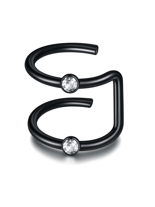 Orecchino Earcuff in Acciaio con Zirconi Stile Etnico