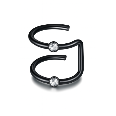 Orecchino Earcuff in Acciaio con Zirconi Stile Etnico