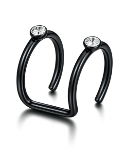 Orecchino Earcuff in Acciaio con Zirconi Stile Etnico