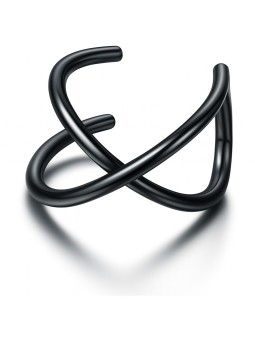 Orecchino Earcuff Incrociato in Acciaio Stile Etnico