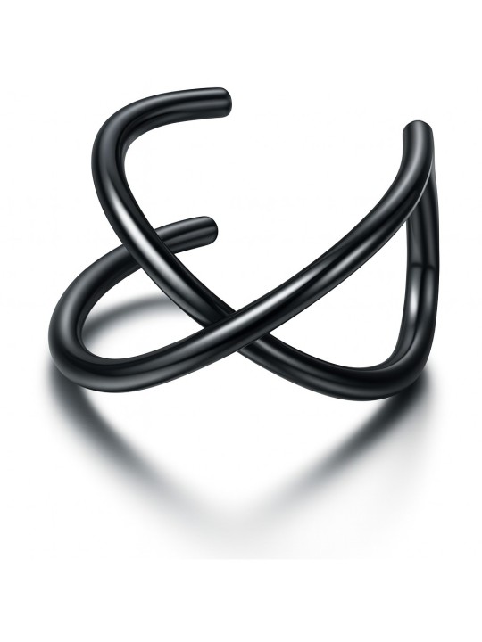 Orecchino Earcuff Incrociato in Acciaio Stile Etnico