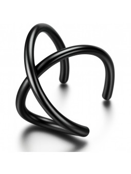 Orecchino Earcuff Incrociato in Acciaio Stile Etnico
