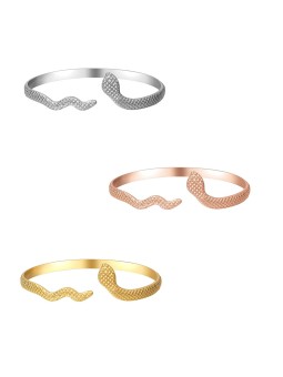 Bracciale Rigido Modello Serpente in Acciaio al Titanio
