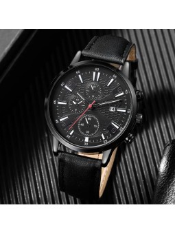 Orologio da Uomo al Quarzo con Cinturino in Pelle Vegana