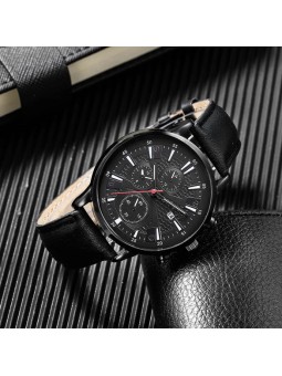 Orologio da Uomo al Quarzo con Cinturino in Pelle Vegana