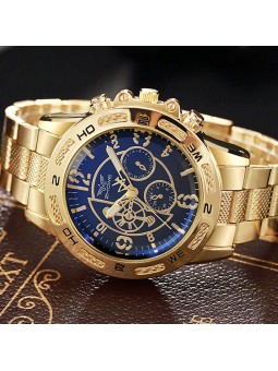 Orologio da Uomo in Acciaio Inossidabile Gold con Movimento al Quarzo
