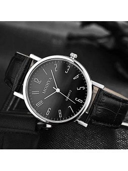 Orologio da Polso Uomo con Cassa in Acciaio e Cinturino in Eco-Pelle