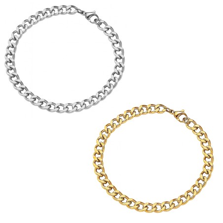 Bracciale Unisex Maglia Cubana 10 mm in Acciaio Inossidabile