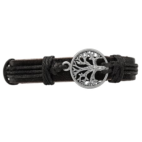Bracciale Unisex Etnico in Eco-Pelle Tinta Unita Look Naturale