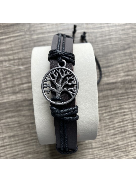 Bracciale Unisex Etnico in Eco-Pelle Tinta Unita Look Naturale