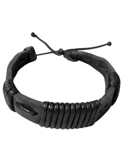 Bracciale Unisex Stile Etnico in Eco-Pelle Tinta Unita