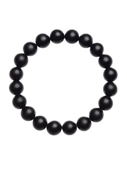 Bracciale Elastico Unisex con Sfere Nere da 8 mm Stile Minimal