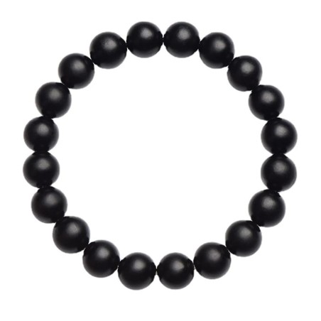 Bracciale Elastico Unisex con Sfere Nere da 8 mm Stile Minimal