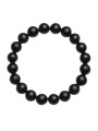 Bracciale Elastico Unisex con Sfere Nere da 8 mm Stile Minimal