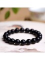 Bracciale Elastico Unisex con Sfere Nere da 8 mm Stile Minimal