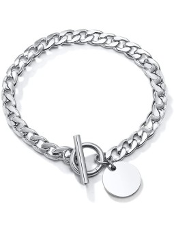 Bracciale da Donna in Acciaio Catena Grumetta con Medaglietta