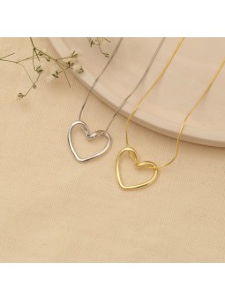 Collana da Donna in Lega Placcata con Pendente Cuore con Nodo