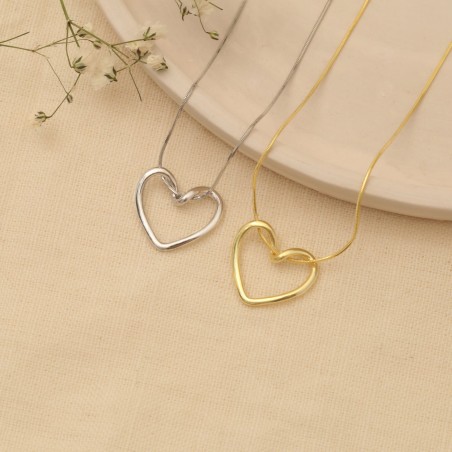 Collana da Donna in Lega Placcata con Pendente Cuore con Nodo