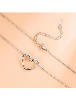 Collana Donna in Acciaio Inossidabile con Pendente a Forma di Cuore