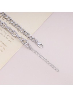 Collana da Donna in Lega Placcata con Perle Nere